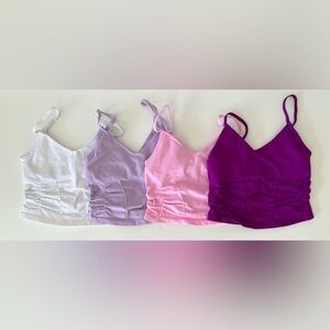FP Movement by Free People Good Karma Ruched Crop Tank Set of 4 size XS/S